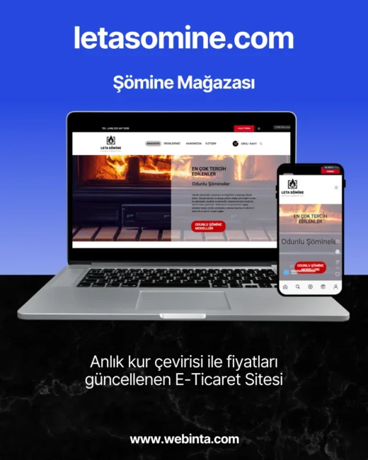 Leta Şömine web sitesi tasarımı