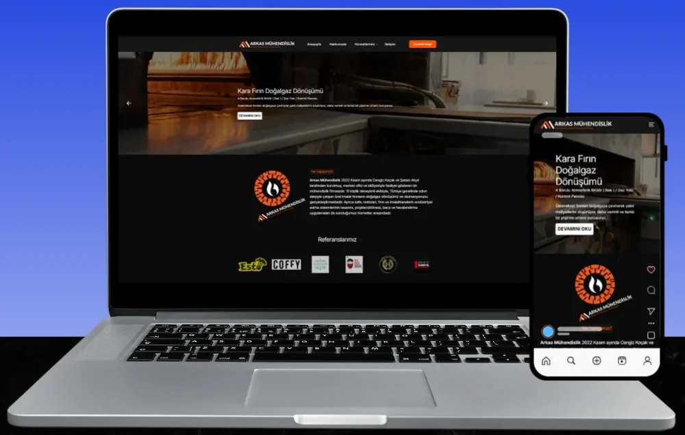 arkasmuhendislik.com web sitesi tasarımı