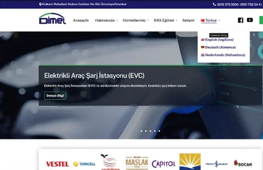 dimel.eu masaüstü görünüm