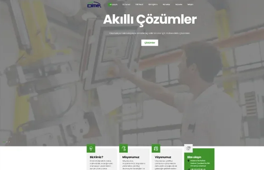 dimel.com.tr masaüstü görünüm