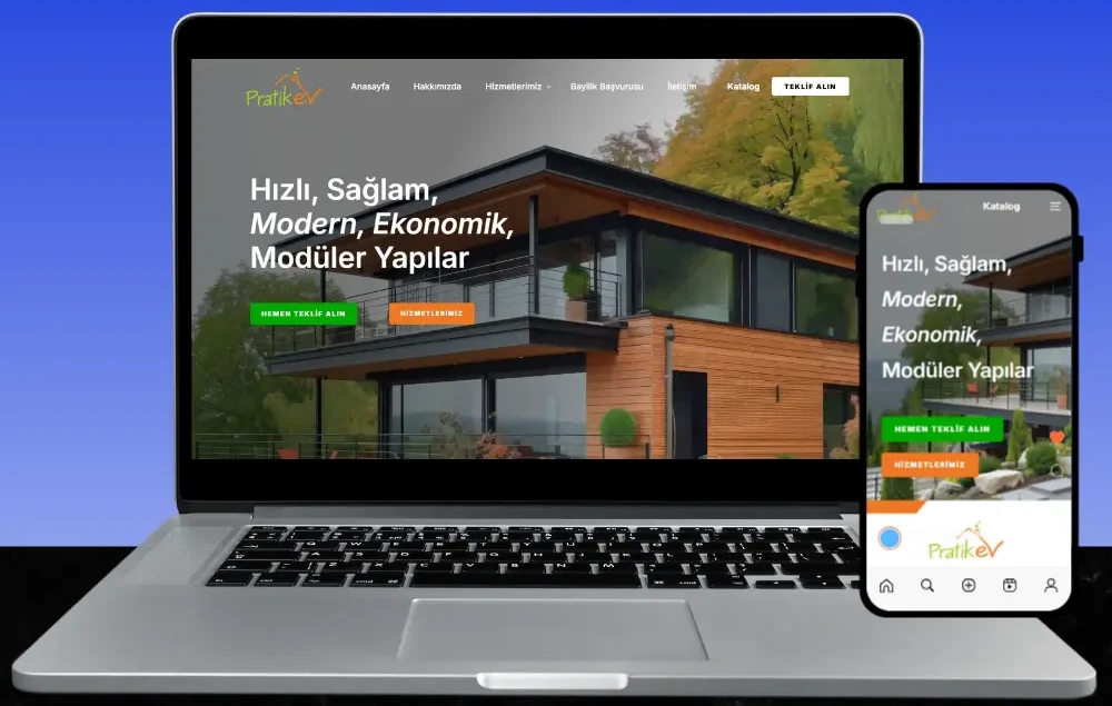 pratikev.tr web sitesi tasarımı