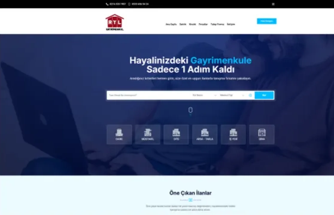 rylgayrimenkul.com masaüstü görünüm